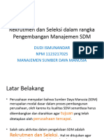 Presentasi Rekrutment Dan Seleksi Dalam Rangka Pengembangan SDM.