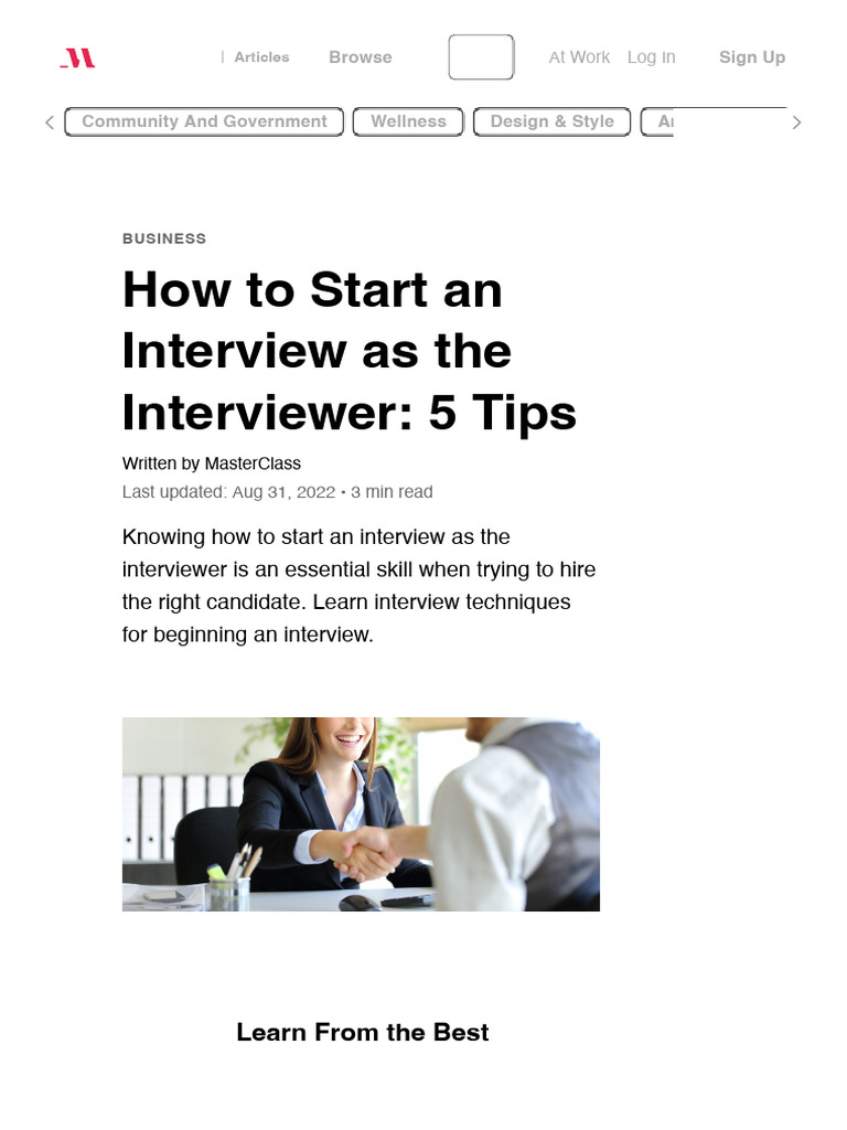 How To Start An Interview As The Interviewer: 5 Tips - 2023