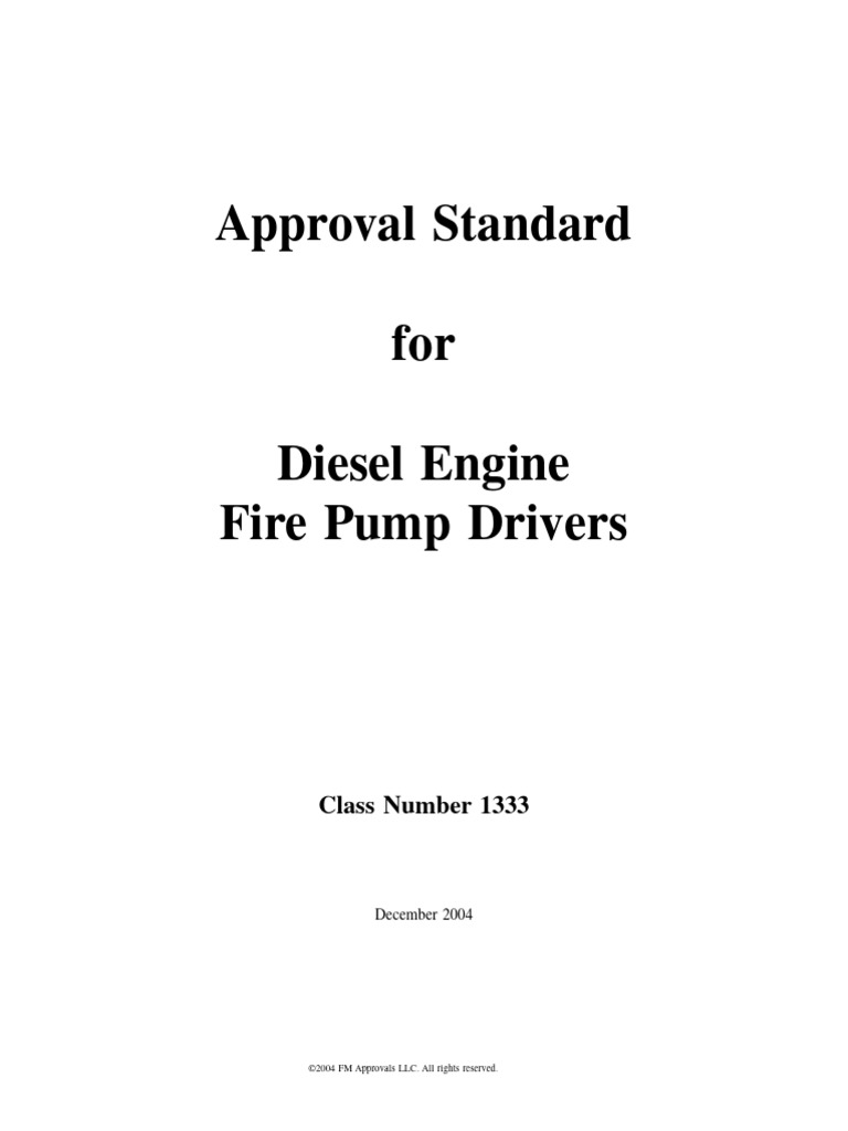 Diesel Engine Fire Pump Approval Standard | PDF | Diesel Engine | Engines