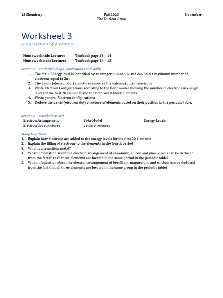 Electron Configuration and Lewis Structures | PDF