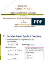 Lecture 2 - Differentiation - Implicit - Logarithmic