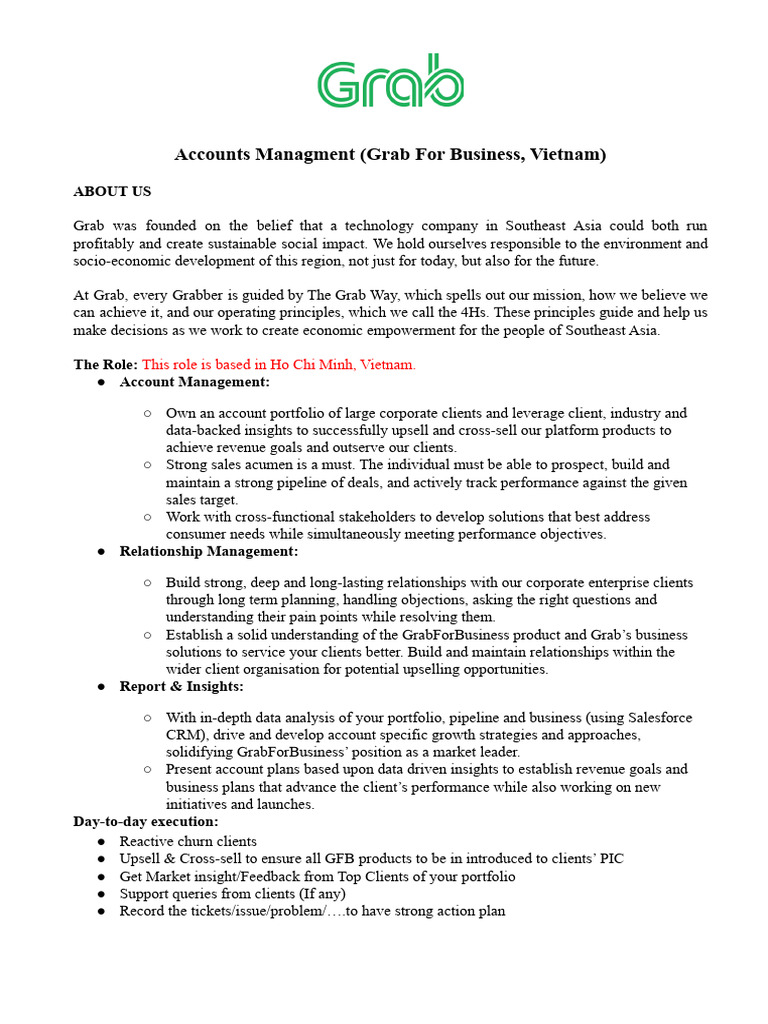 Corporate Account Manager Role | PDF | Sales | Customer Relationship ...