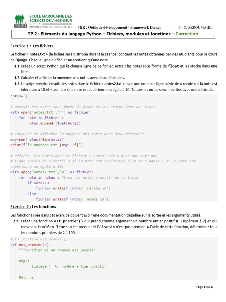 Script Python pour notes et fonctions | PDF | Python (Langage de ...