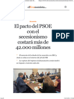 El Pacto Del PSOE Con El Secesionismo Costará Más de 42.000 Millones