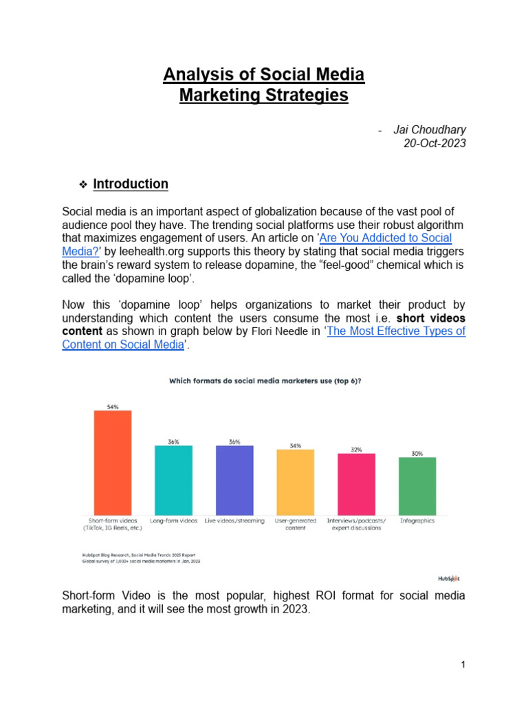 Social Media Marketing Analysis | PDF | Social Media Marketing | Social ...