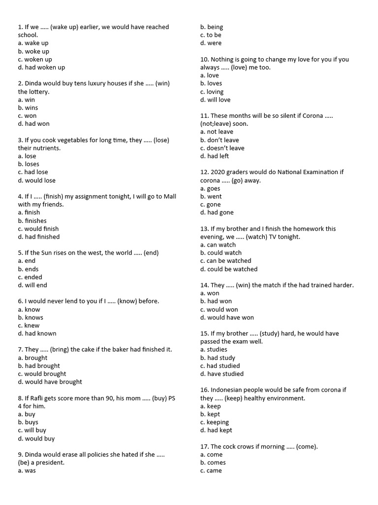 Conditional Sentence Soal+ | PDF
