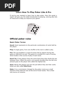 Official Poker Rules: Learn How To Play Poker Like A Pro