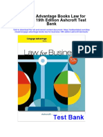 Cengage Advantage Books Law For Business 19th Edition Ashcroft Test Bank
