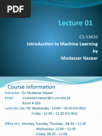 ML Lec 01 Introduction I