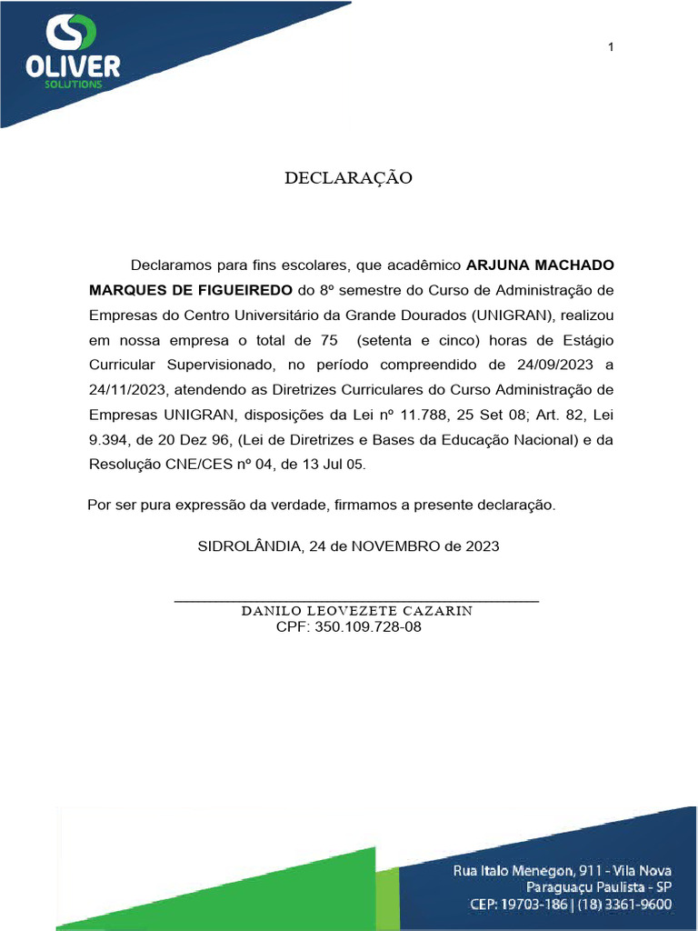 Papel timbrado declara o pdf