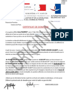Certificat de Donation Francais