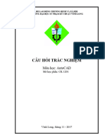 Cau Hoi Trac Nghiem AutoCad - CK1201 - 12 Chương - OK