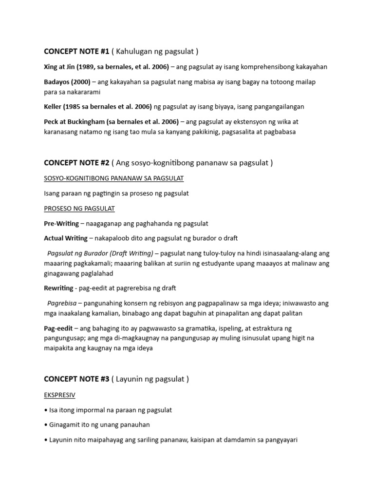 Pagsulat Reviewer | PDF