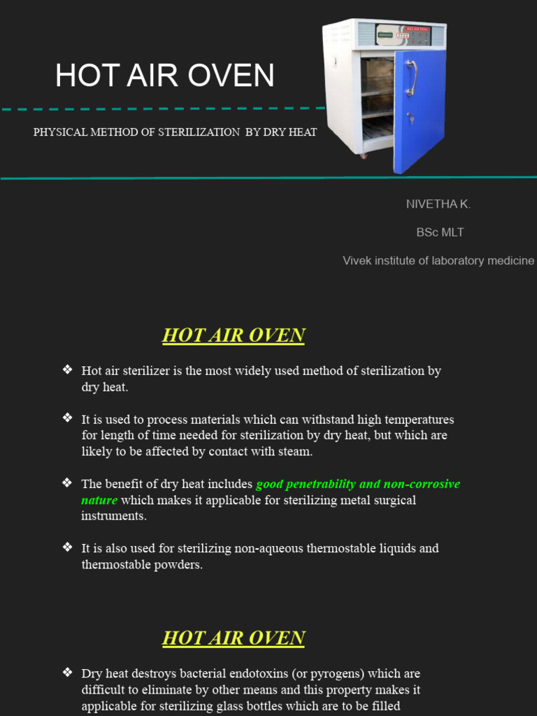 Hot Air Oven PDF Sterilization (Microbiology) Physical Sciences