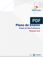 Plano de Ensino Projeto de Vida Profissional 1 - Thaynah Leal