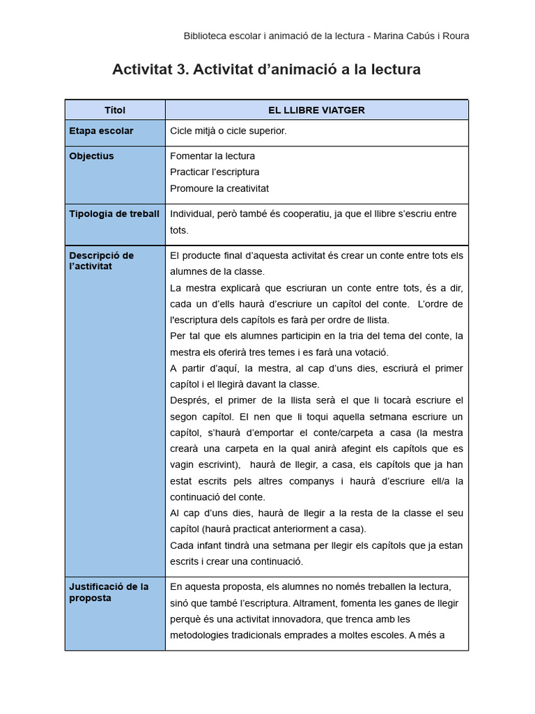 Animació A La Lectura | PDF