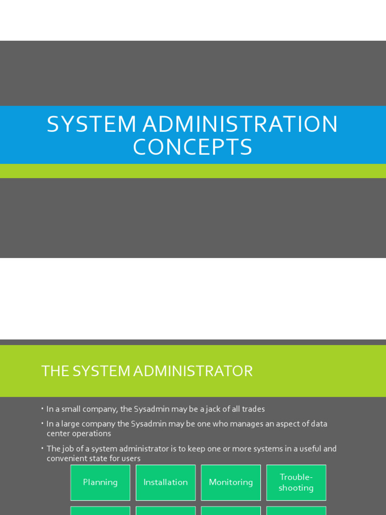01 System Administration Concepts PDF | PDF | Computer Network | Server ...