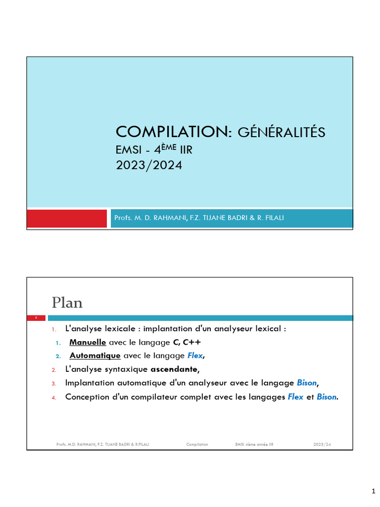 Introduction à la compilation 2023/2024 | PDF | Langage de ...