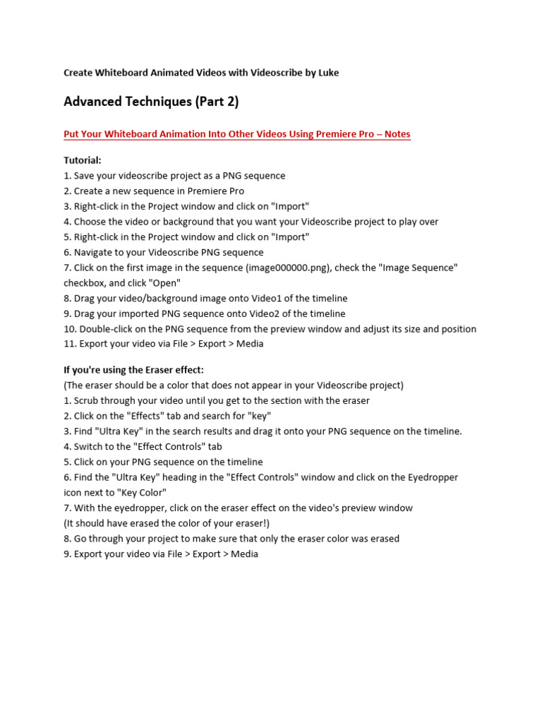 Create Whiteboard Animated Videos With Videoscribe By Luke PART 2 PDF 