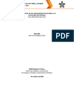 Especificación de Los Requerimientos Funcionales y No Funcionales Del Software