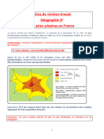 Fiche Revision Brevet 2021 Les Aires Urbaines en France
