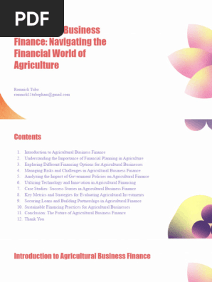 Agricultural Business Finance_ Navigating the Financial World of Agriculture