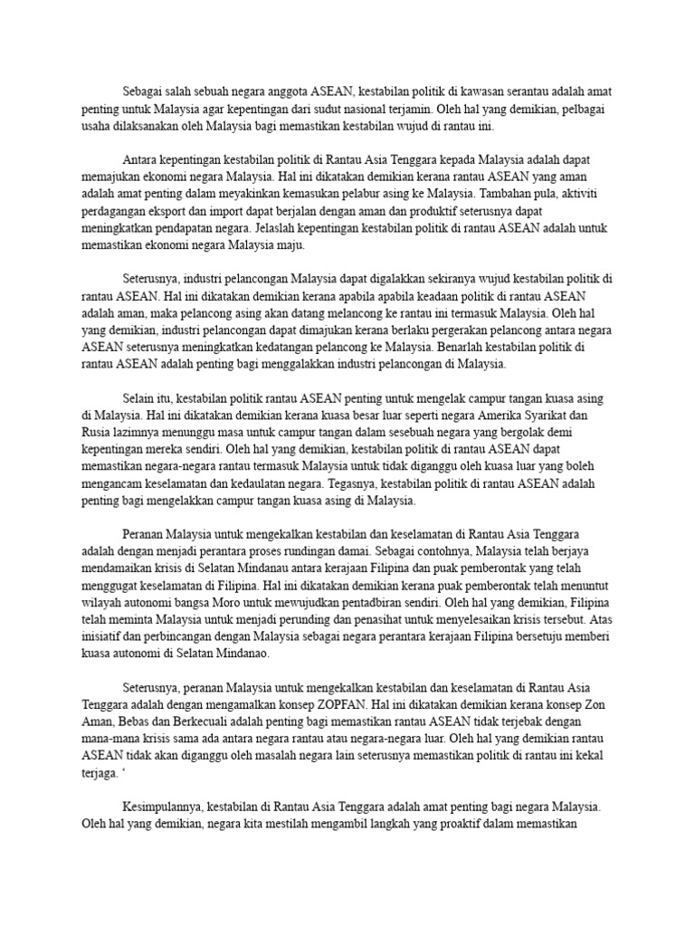 KG Kepentingan Kestabilan Politik Asean Bagi Malaysia Sem 3 12 - 10 ...