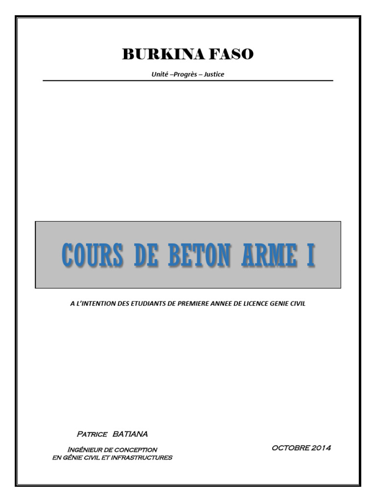 Cours de Béton Armé pour Génie Civil | PDF | Béton armé | Béton