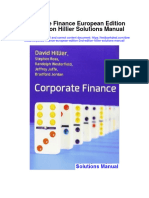 Corporate Finance European Edition 2nd Edition Hillier Solutions Manual