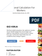 Gizi Kerja Nutritional Calculation For Workers