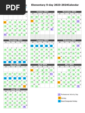 5 Day School Calendar | PDF