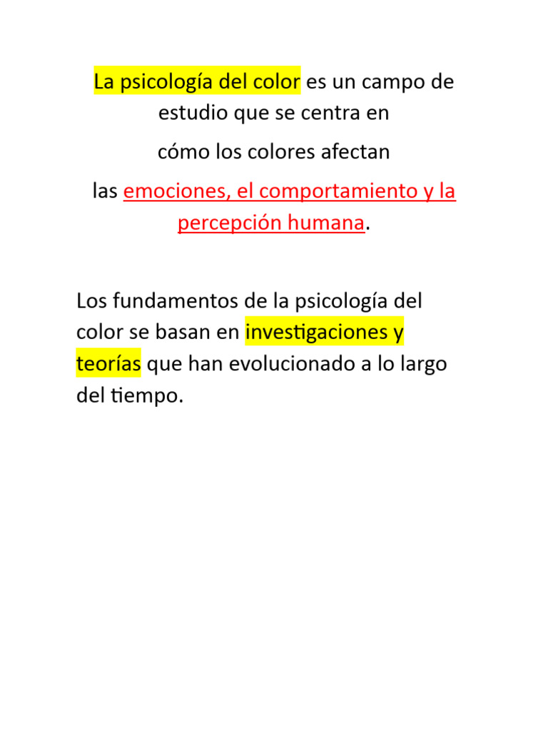 La Psicología Del Color | PDF | Color | Amarillo