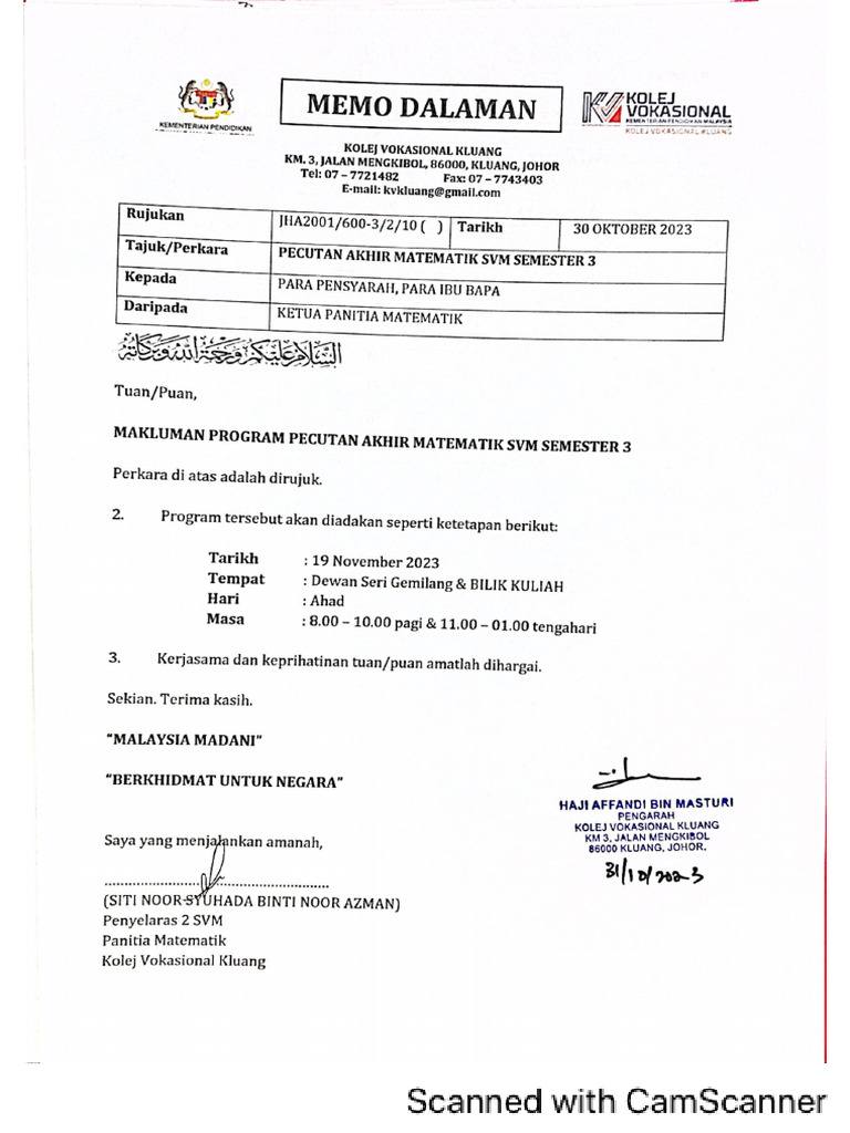 Program Pecutan Akhir Math 2 SVM 2023 | PDF