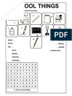 School Things: 1. Match The Words With The Pictures