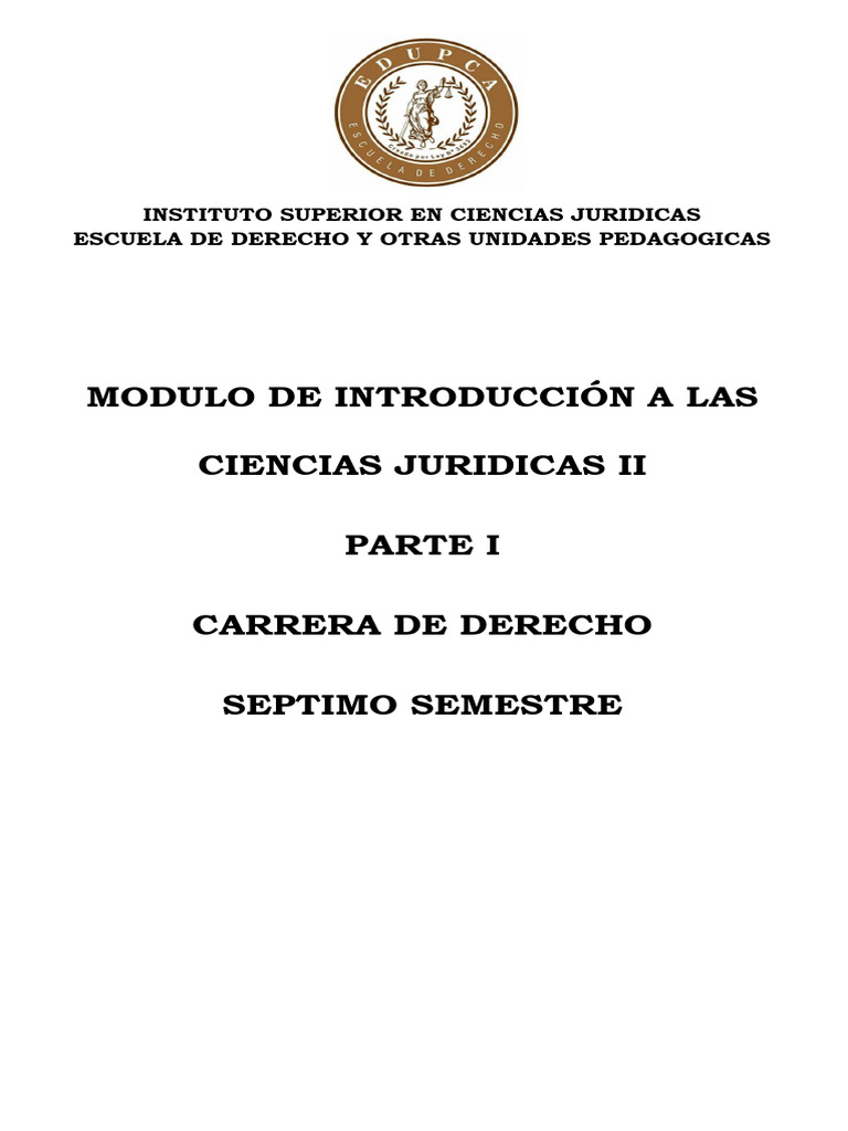 Modulo Intro A Las Ciencias Juridicas II Parte I | PDF | Legislación ...