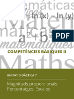 Matematicas UnitatDidàctica7 Magnitudsproporcionals - Percentatges.Escales