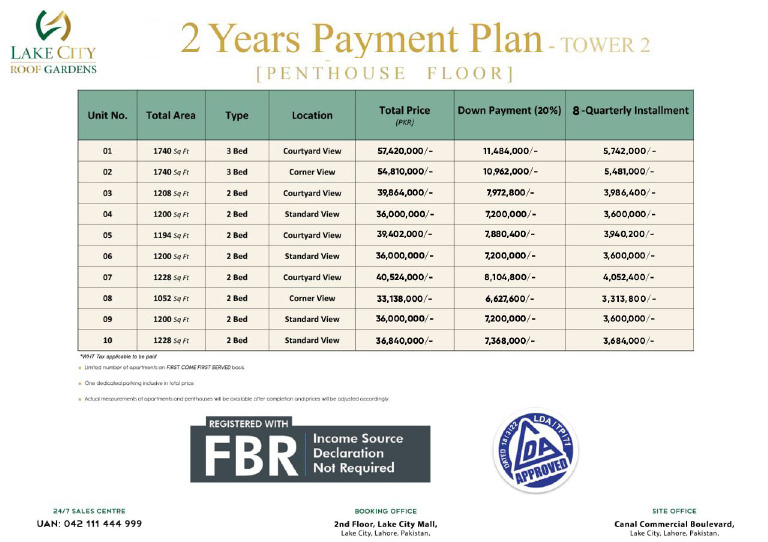Tower II Pent House Payment Plan 2 Years PDF
