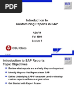 Introduction To Customizing Reports in SAP: CSU Chico