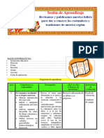 4° Sesión Día 5 Com Revisamos y Publicamos Nuestro Folleto para Dar A Conocer Las Costumbres y Tradiciones de Nuestra Región