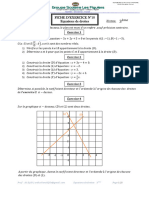 Fiche D'exercice N°10 3eme Equations de Droites PDF