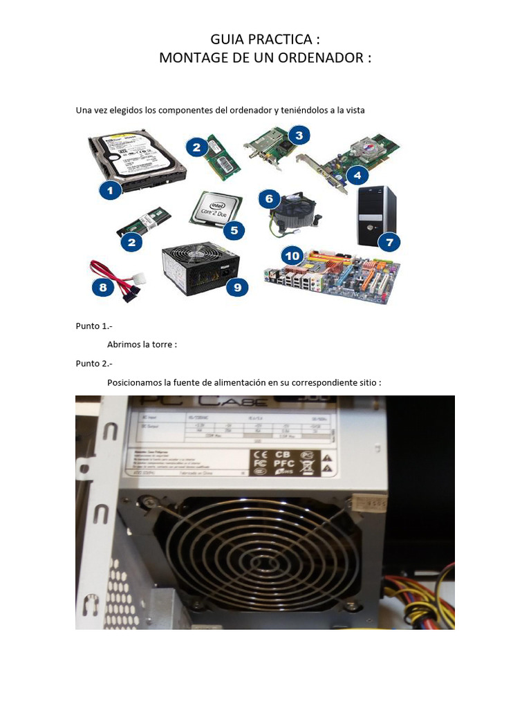 Guía para Montar un Ordenador PC | PDF | Hardware de la computadora | USB