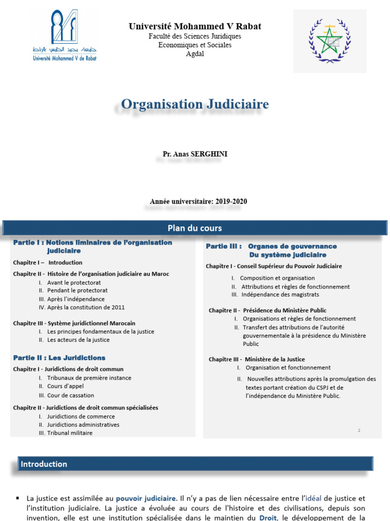 Organisation Judiciaire au Maroc | PDF | Magistrat | Justice