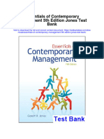 Essentials of Contemporary Management 5th Edition Jones Test Bank