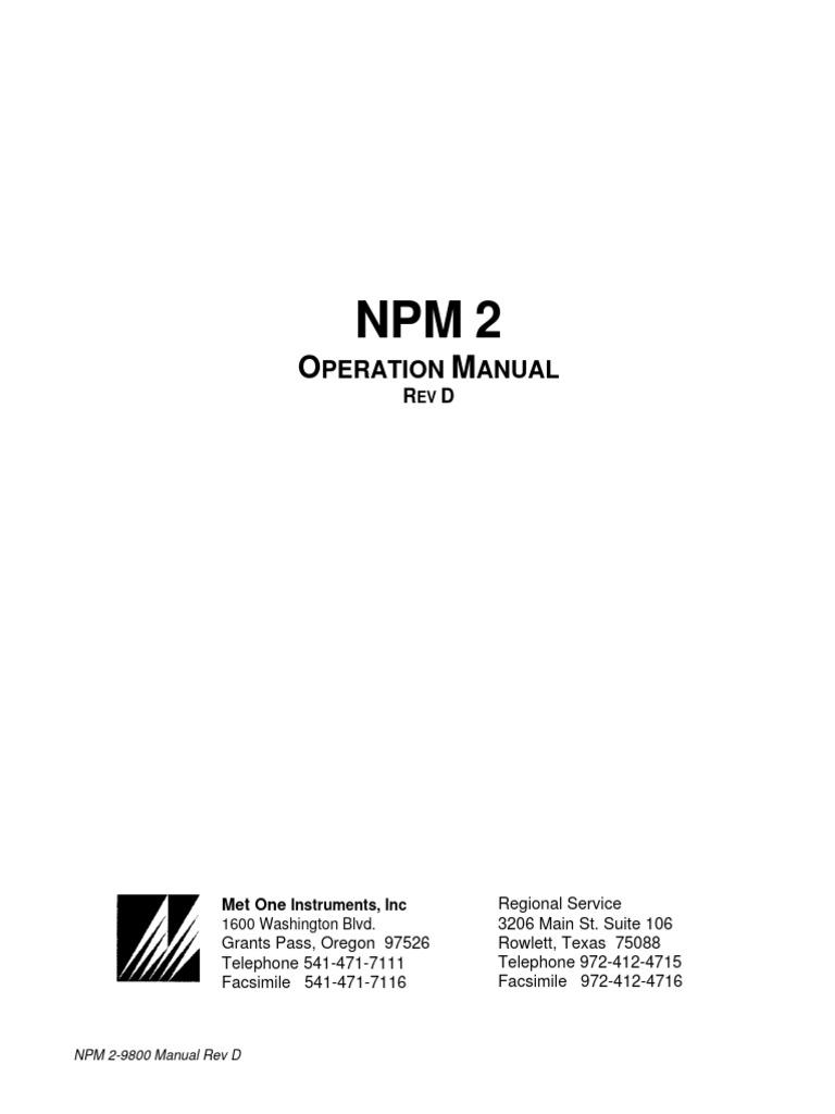 NPM 2 9800 Rev D | PDF | Comma Separated Values | Fax