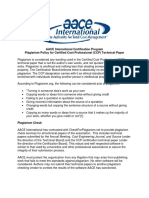 AACE - Plagiarism Policy For Certified Cost Professional (CCP) Technical Paper