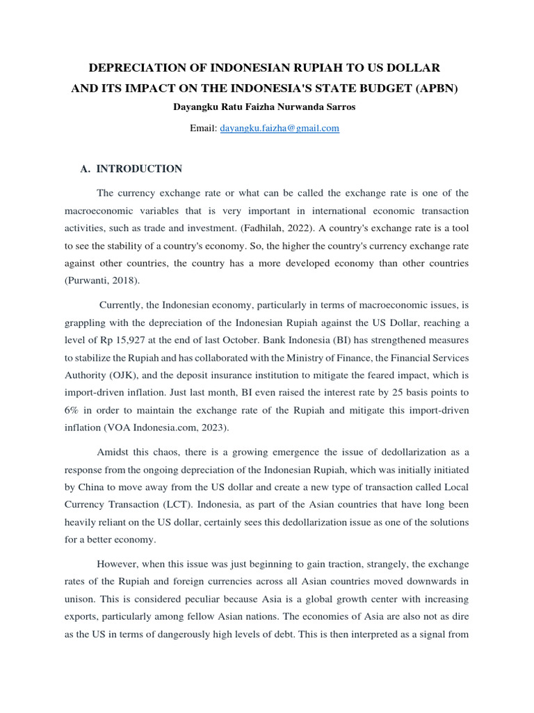 uts-macroeconomics-ii-depreciation-of-indonesian-rupiah-to-us-dollar