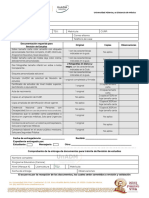 Documentación Requerida para Revisión de Estudios Original Copias Observaciones