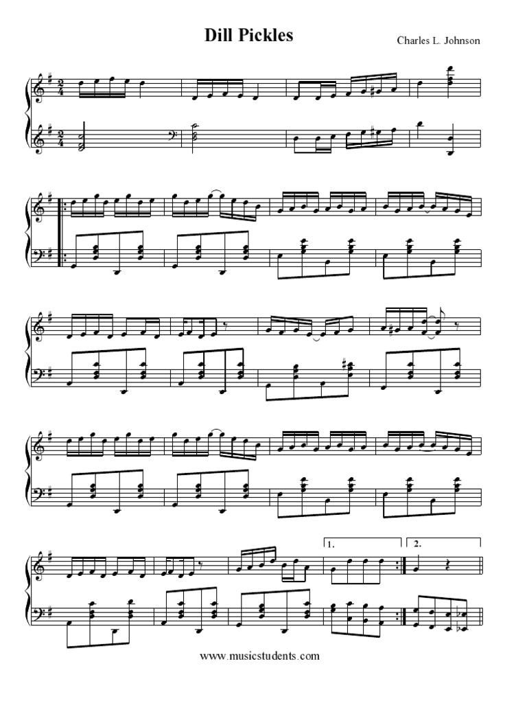 Dill Pickles PDF Ragtime Composers Ragtime