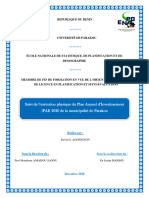 Suivi de L'exécution Physique Du Plan Annuel D'investissement (PAI) 2020 de La Municipalité de Parakou