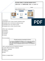 Avaliação de Ciências 4 Bimestre